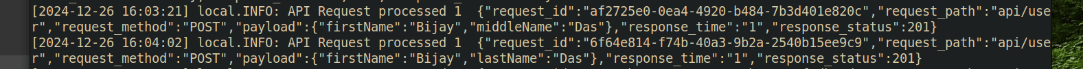 Laravel Context Validate logs